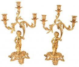 971 - PAREJA DE CANDELABROS DE MEDIADOS S.XX