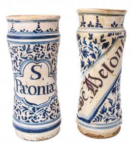 695 - PAREJA DE TARROS DE FARMACIA DEL SIGLO XVIII