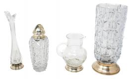 1081 - LOTE DE CRISTAL Y PLATA