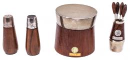 1350 - JUEGO DE APERITIVO EN MADERA Y PLATA