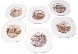 672 - LOTE DE SEIS PLATOS DE LOZA INGLESA
