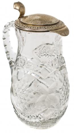 39 - JARRA DE AGUA CRISTAL Y PLATA
