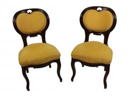 336 - PAREJA DE SILLAS INGLESAS DE ESTILO VICTORIANO