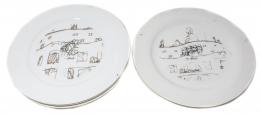 485 - CUATRO PLATOS DE PORCELANA