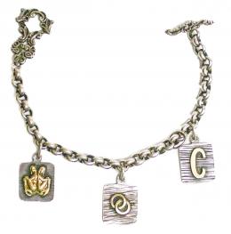 58 - PULSERA PLATA CON COLGANTES