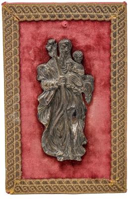 748 - PEQUEÑO PLAFON RELIGIOSO EN PLATA S.XIX