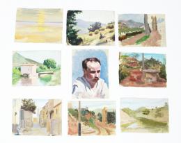 138 - LOTE PEQUEÑOS APUNTES OLEOS