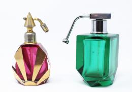 67 - DOS PERFUMEROS EN CRISTAL ART DECÓ