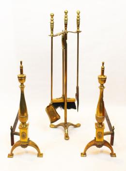 1079 - CONJUNTO MORILLOS Y UTENSILIOS CHIMENEA
