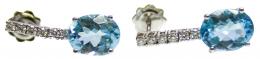172 - PENDIENTES CON BRILLANTES Y TOPACIOS AZULES