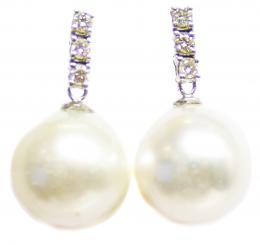 168 - PENDIENTES CON PERLAS Y BRILLANTES