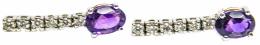 158 - PENDIENTES CON BRILLANTES Y AMATISTAS