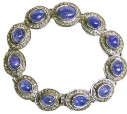 210 - PULSERA DE TANZANITAS Y DIAMANTES