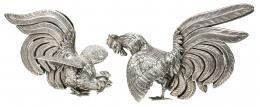 804 - PAREJA DE GALLOS DE PLATA