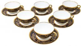 452 - CONJUNTO DE SEIS TAZAS CON PLATO EN PORCELANA DE BAVARIA