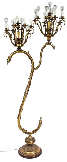 216 - LAMPARA DE PIE EN BRONCE