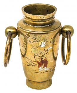 419 - PEQUEÑO JARRON EN BRONCES JAPONÉS