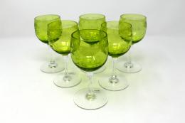 71 - SEIS COPAS DE CRISTAL GRABADO