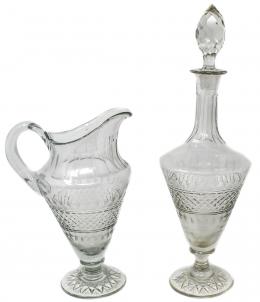 29 - JARRA Y BOTELLA DE CRISTAL