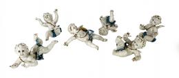 455 - CONJUNTO SEIS FIGURAS DE ANGELITOS EN PORCELANA