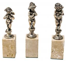 792 - TRES PEQUEÑAS FIGURAS EN PLATA 