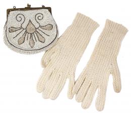 855 - GUANTES Y PEQUEÑO BOLSITO ART DECÓ