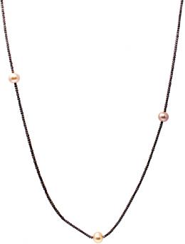 1417 - COLLAR CON TRES PERLAS CULTIVADAS ROSADAS