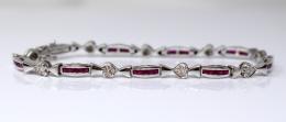 173 - PULSERA TIPO RIVIERE CON BRILLANTES Y RUBÍES