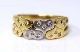 84 - ANILLO CORAZONES CON BRILLANTES
