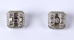 158 - PENDIENTES ROSETONES CON DIAMANTES