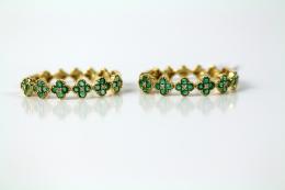 138 - PENDIENTES ARGOLLAS CON ESMERALDAS
