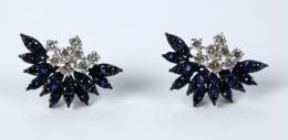 148 - PENDIENTES CON ZAFIROS Y BRILLANTES