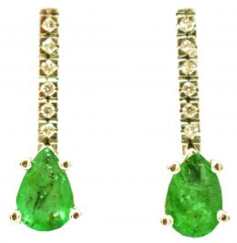 183 - PENDIENTES CON BRILLANTES Y ESMERALDAS