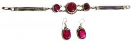 72 - PULSERA CON CORINDONES ROSAS