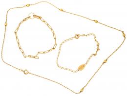 158 - DOS PULSERAS Y GARGANTILLA