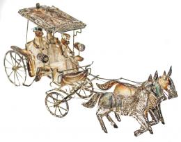 693 - CARRUAJE TIRADO POR DOS CABALLOS  EN PLATA
