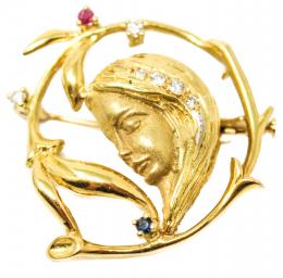 114 - BROCHE COLGANTE DE MEDIADOS S.XX
