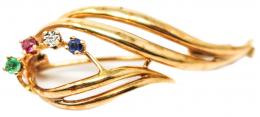 115 - BROCHE CON BRILLANTES Y MULTICOLOR