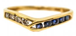 96 - ANILLO CON ZAFIROS Y BRILLANTES