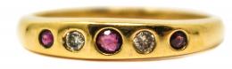 94 - ANILLO CON RUBÍES Y BRILLANTES