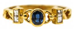 98 - ANILLO CON ZAFIROS Y BRILLANTES