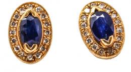 276 - PENDIENTES ROSETONES DE ZAFIROS Y BRILLANTES