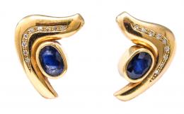 223 - PENDIENTES CON ZAFIROS Y BRILLANTES