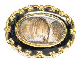 176 - BROCHE DE LUTO INGLÉS DEL S.XIX