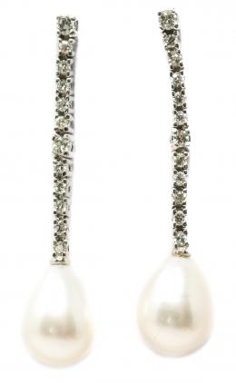 252 - PENDIENTES CON BRILLANTES Y PERLAS