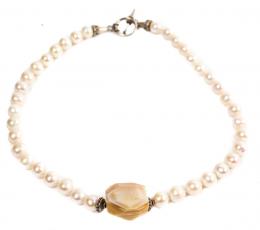 203 - COLLAR DE PERLAS CON ÁGATA