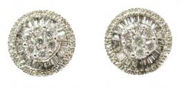 274 - PENDIENTES ROSETONES CON BRILLANTES