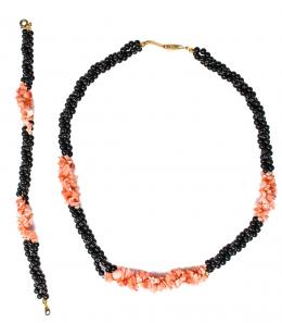 210 - CONJUNTO DE ÓNIX Y CORAL ROSA