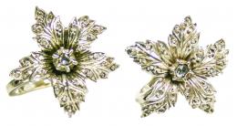 85 - PENDIENTES FLORES CON DIAMANTES