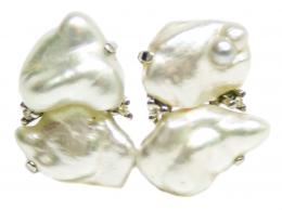 122 - PENDIENTES CON PERLAS Y BRILANTES